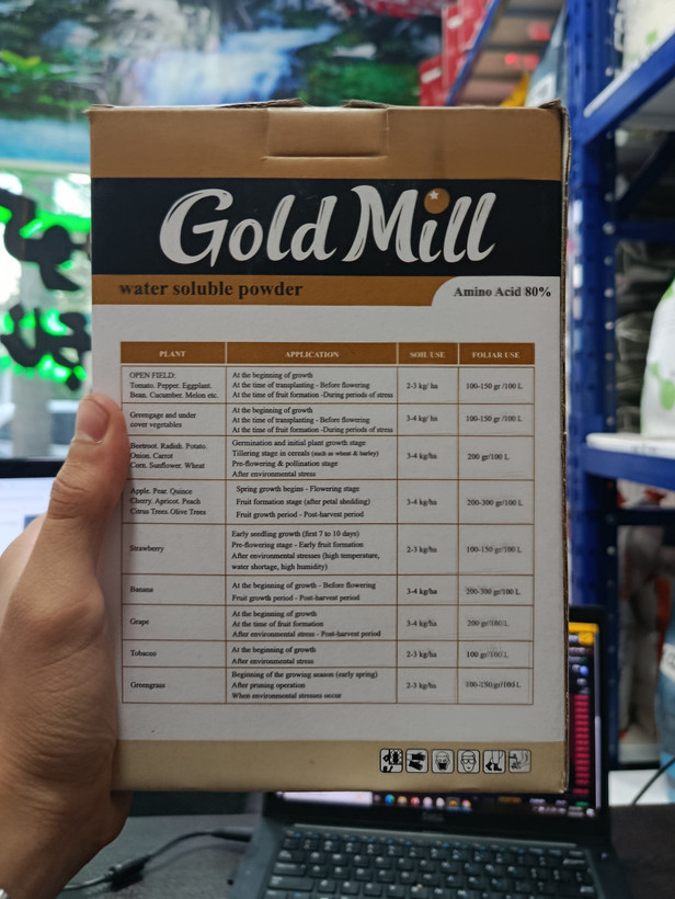 کود آمینواسید ۸۰٪ گلد میل (Gold Mill) – محرک رشد و ضد تنش – ۱ کیلوگرم (قسطی)