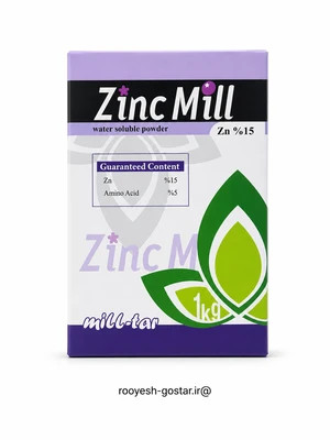 کود پودری روی (Zn) میلتار (Zinc Mill) – ۱۵٪ روی + ۵٪ آمینواسید – ۱ کیلوگرم عنوان انگلیسی (قسطی)